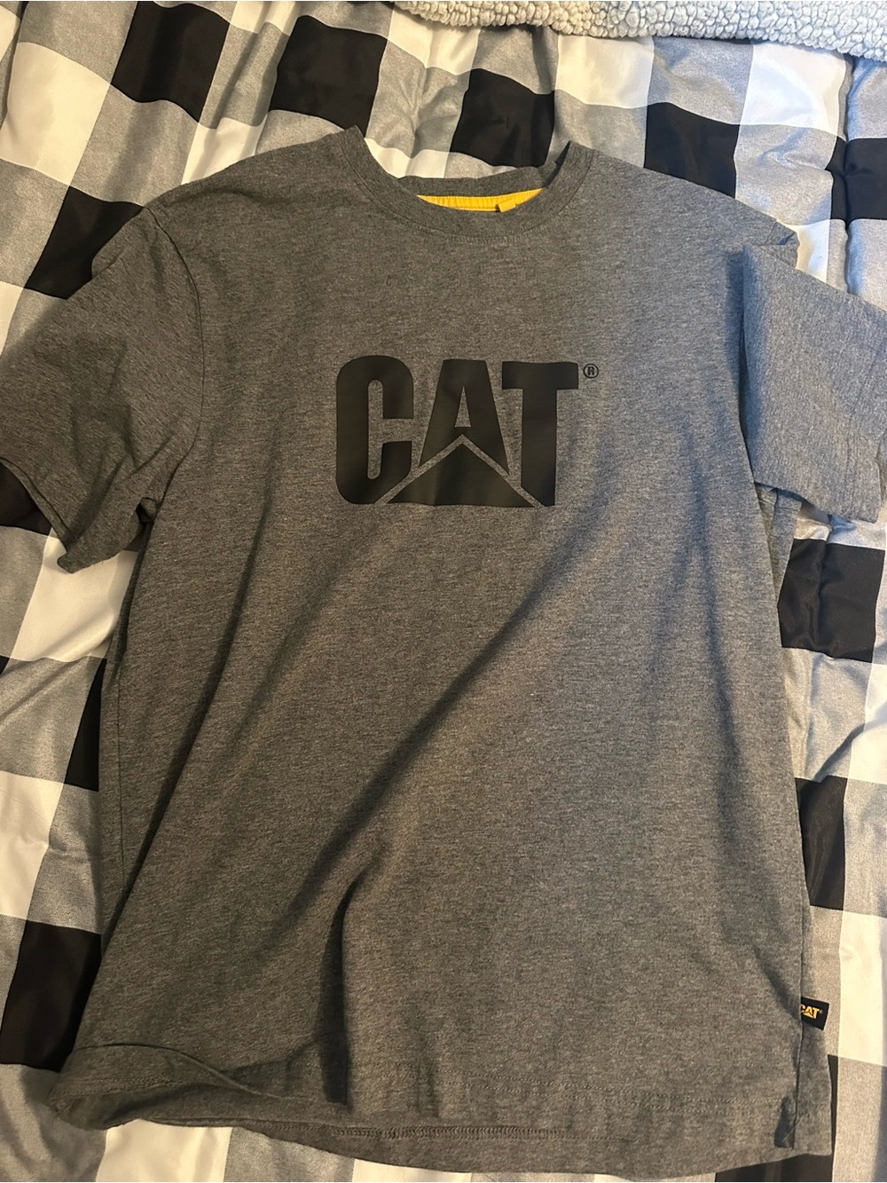 Caterpillar Grey CAT Logo Pet T-Shirt with Black Print